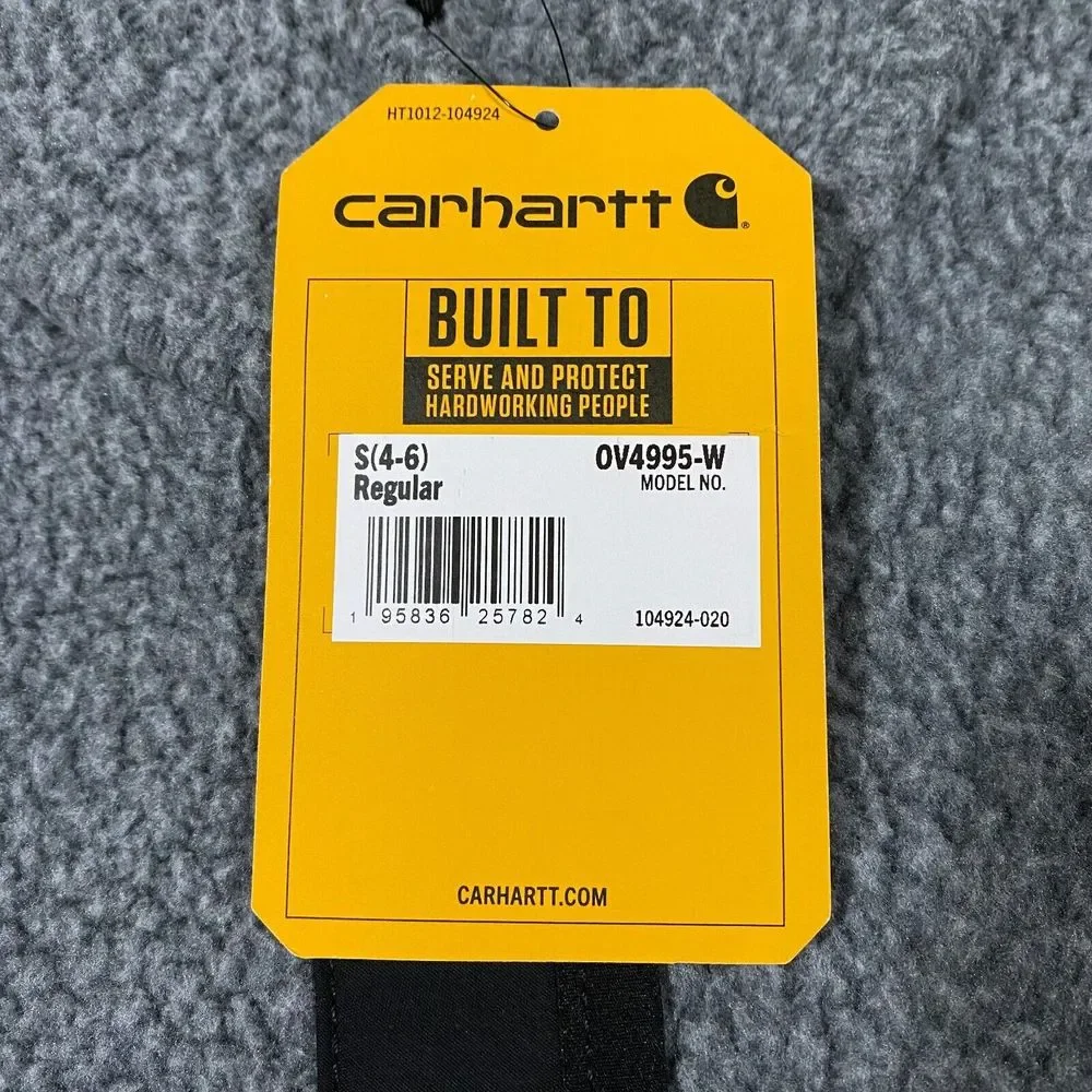 Carhartt Sherpa Fleece Snap Front Vest Womens Small S Relaxed Fit Gray Black NWT - Picture 12 of 16